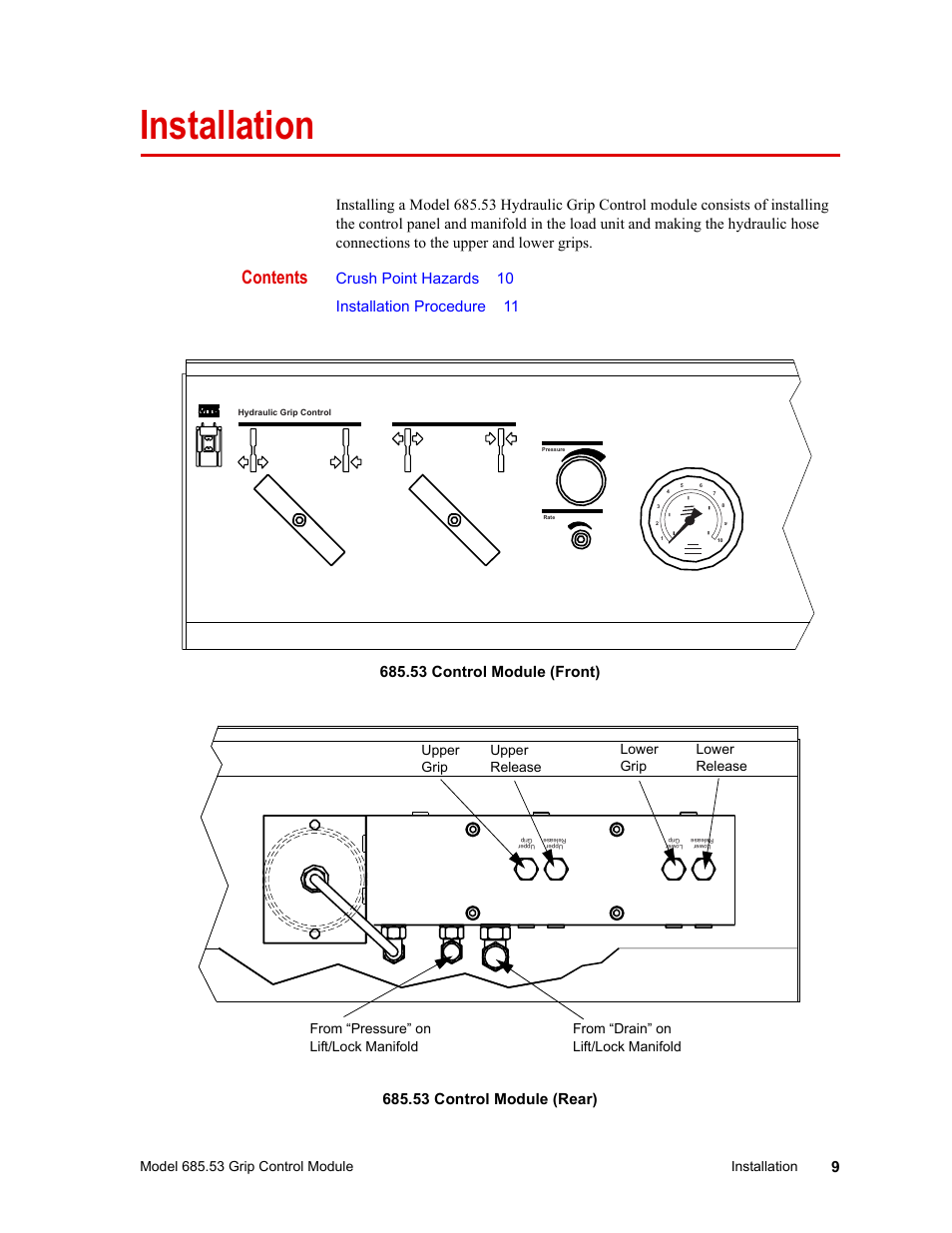 MTS Model 685.53 Grip Control Module User Manual | Page 9 / 24