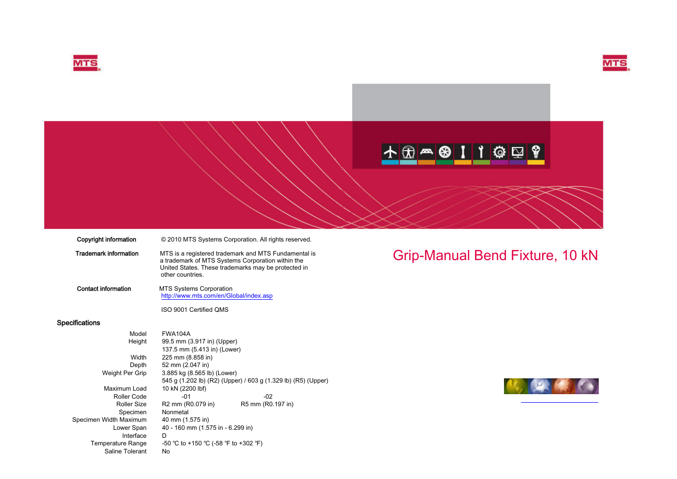 MTS Bend Fixture-10 kN User Manual | 2 pages