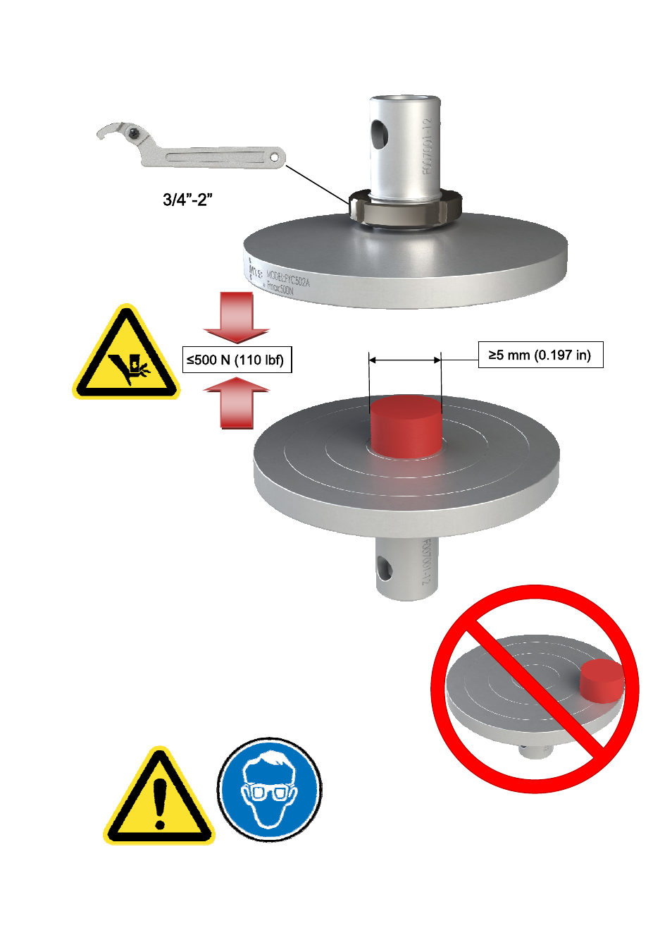 MTS Compression Platen-500 N FYC502A User Manual | Page 2 / 2