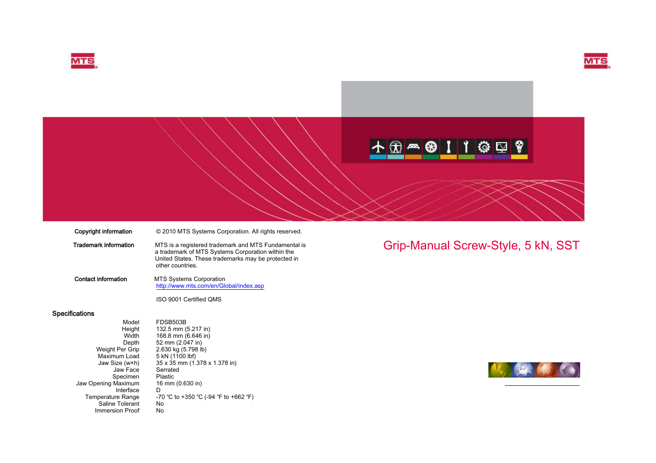 MTS Screw-Style-5 kN-SST User Manual | 2 pages