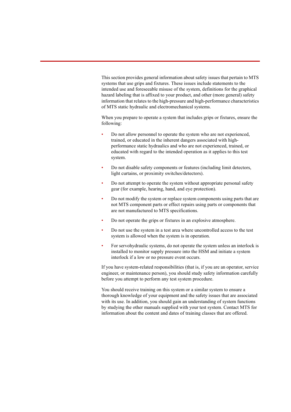 Safety, Safety 11 | MTS Nut Grips User Manual | Page 11 / 32