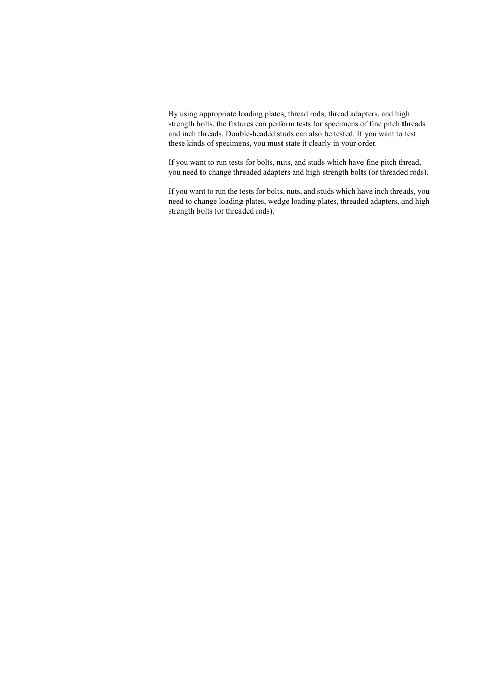 Tests for other types of specimens, Tests for other types of specimens 29 | MTS Nut Grips User Manual | Page 29 / 32