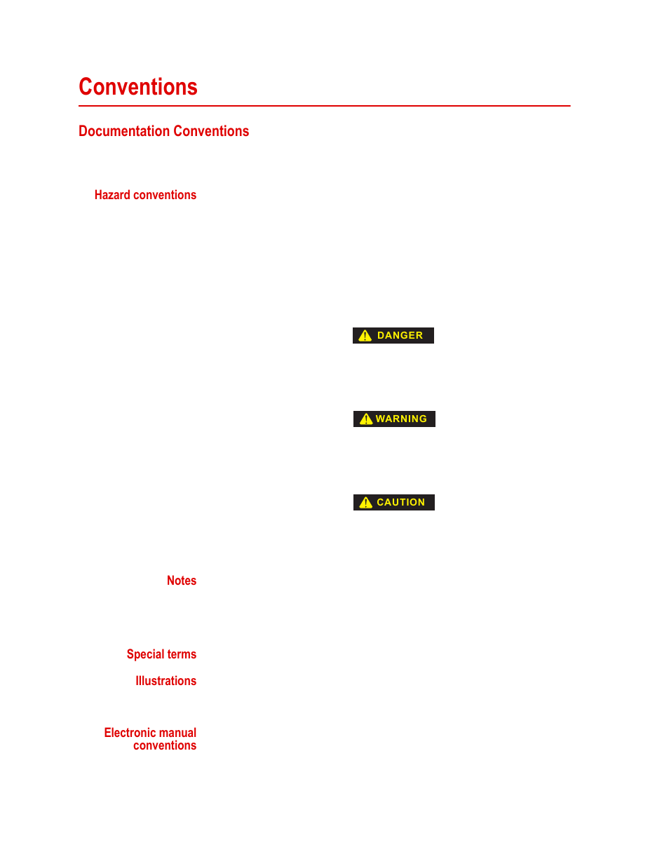 Conventions, Documentation conventions, Conventions 10 | Documentation conventions 10 | MTS Model 680-01 High-Temperature Grips User Manual | Page 10 / 44