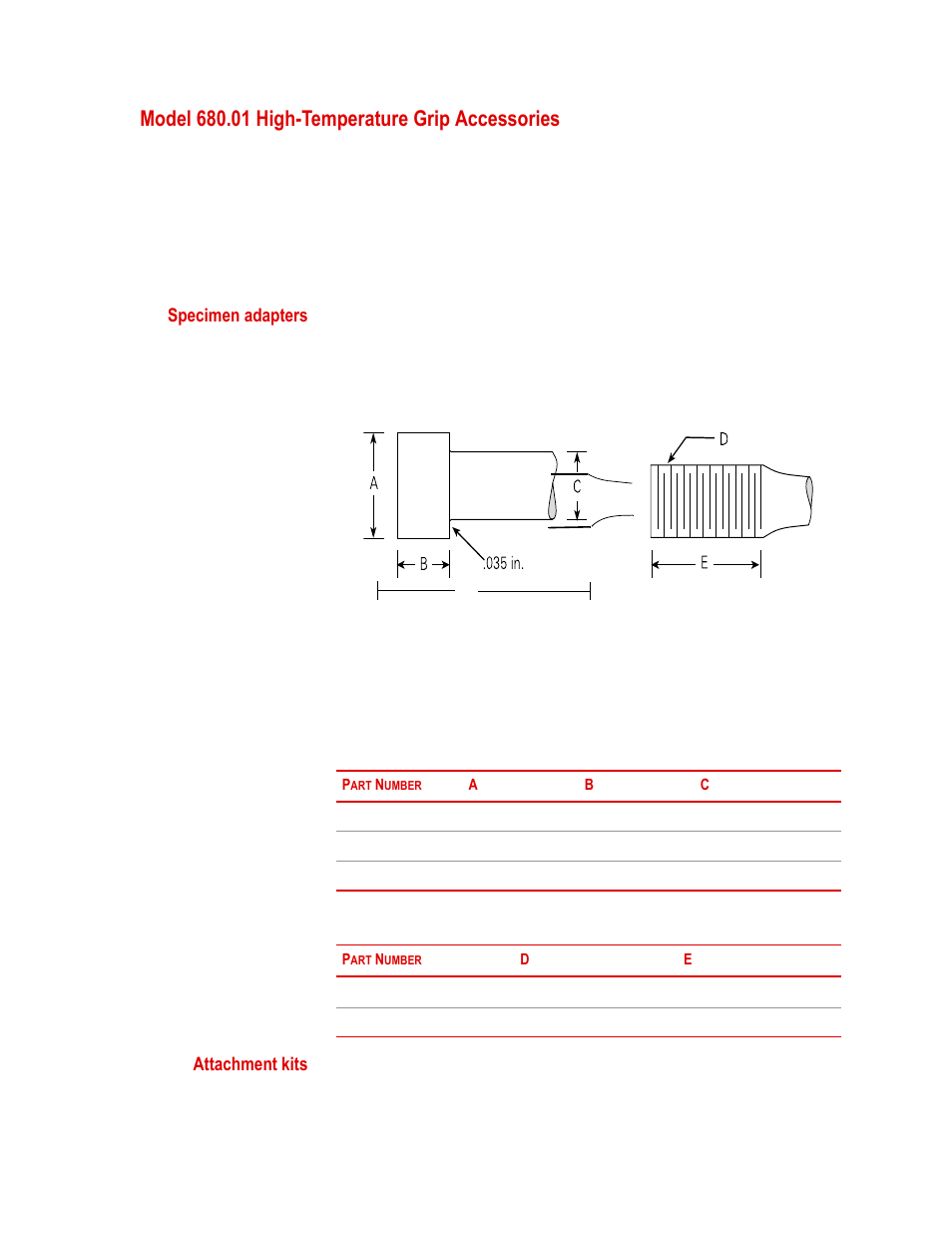 Model 680.01 high-temperature grip accessories, Model 680.01 high-temperature grip accessories 15 | MTS Model 680-01 High-Temperature Grips User Manual | Page 15 / 44