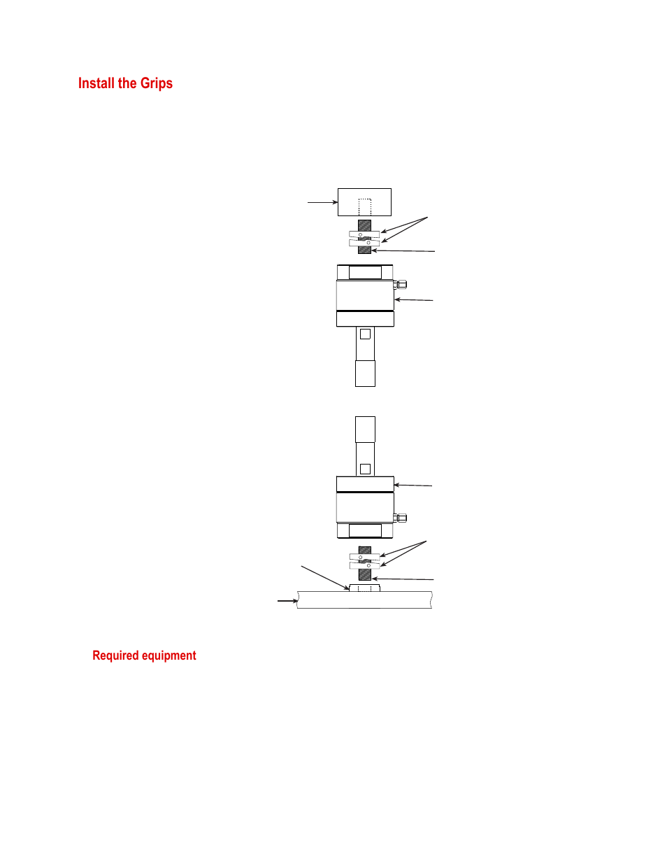 Install the grips, Install the grips 22 | MTS Model 680-01 High-Temperature Grips User Manual | Page 22 / 44