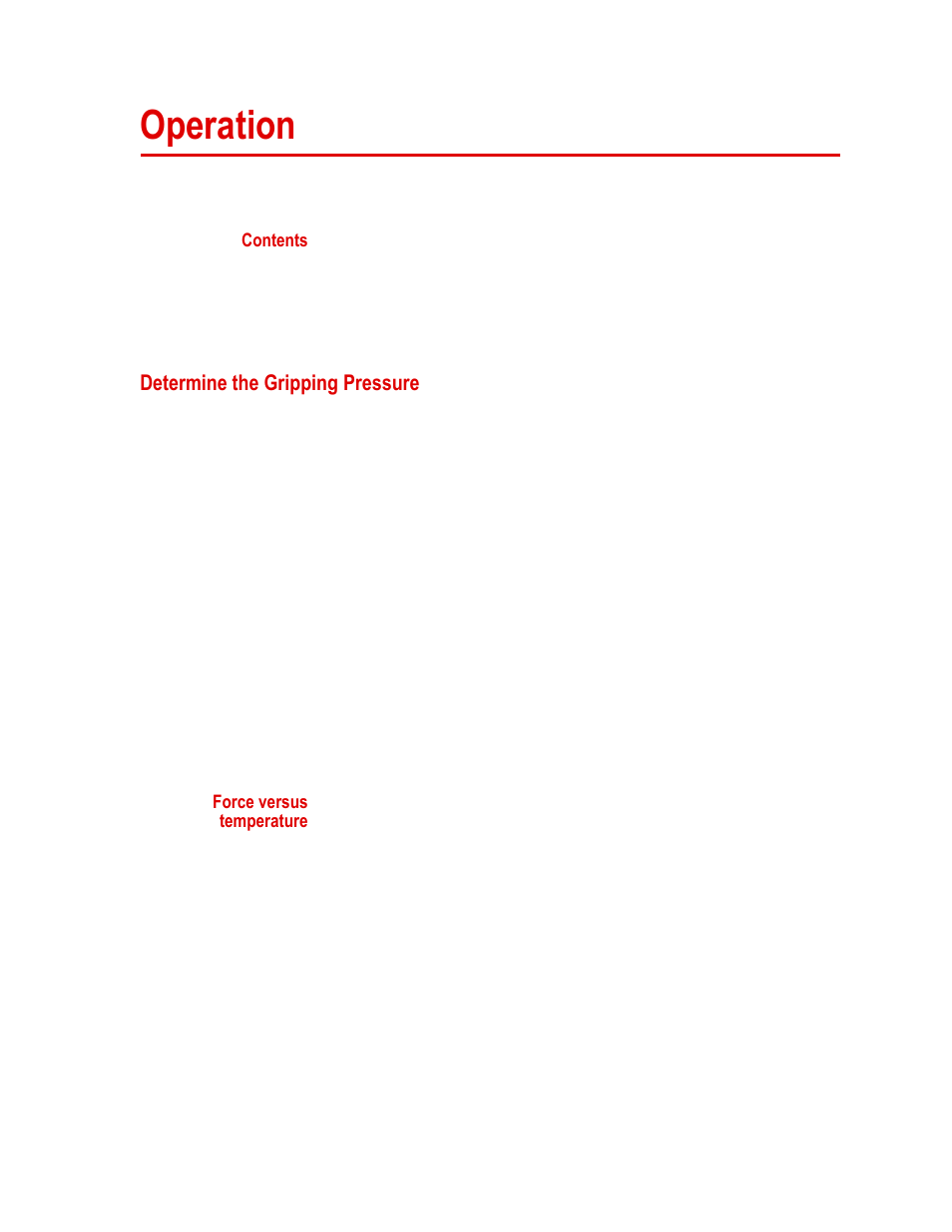 Operation, Determine the gripping pressure, Operation 33 | Determine the gripping pressure 33 | MTS Model 680-01 High-Temperature Grips User Manual | Page 33 / 44