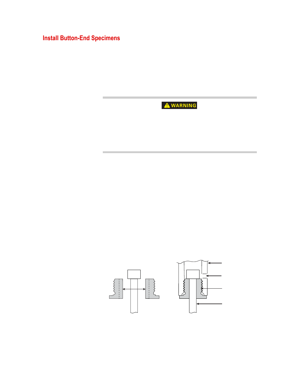 Install button-end specimens, Install button-end specimens 37 | MTS Model 680-01 High-Temperature Grips User Manual | Page 37 / 44
