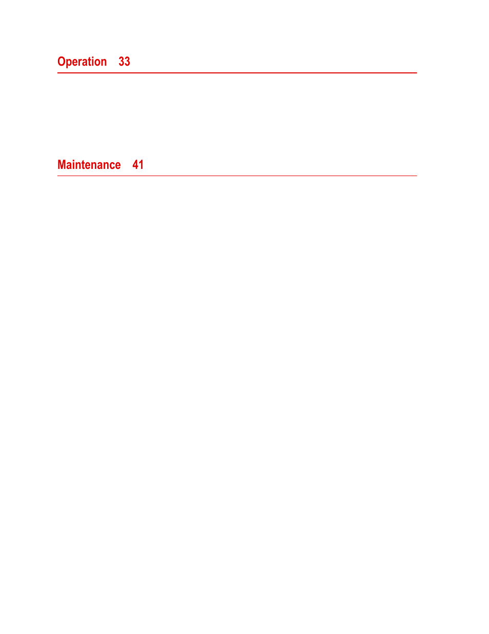 Operation 33, Maintenance 41 | MTS Model 680-01 High-Temperature Grips User Manual | Page 4 / 44