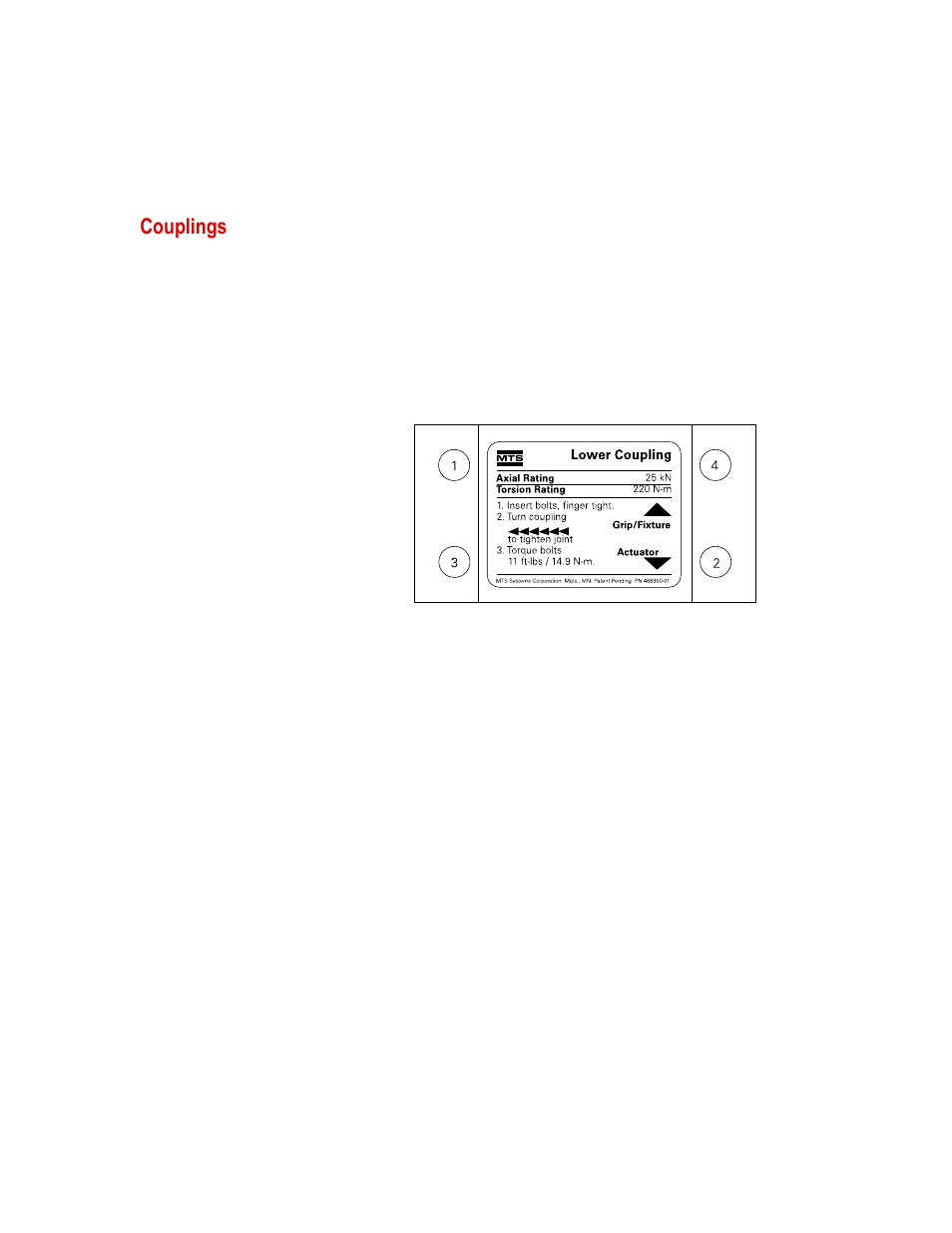 Couplings, Couplings 17 | MTS Series 646 Hydraulic Collet Grips User Manual | Page 17 / 68