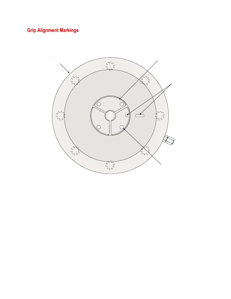 Grip alignment markings, Grip alignment markings 54 | MTS Series 646 Hydraulic Collet Grips User Manual | Page 54 / 68