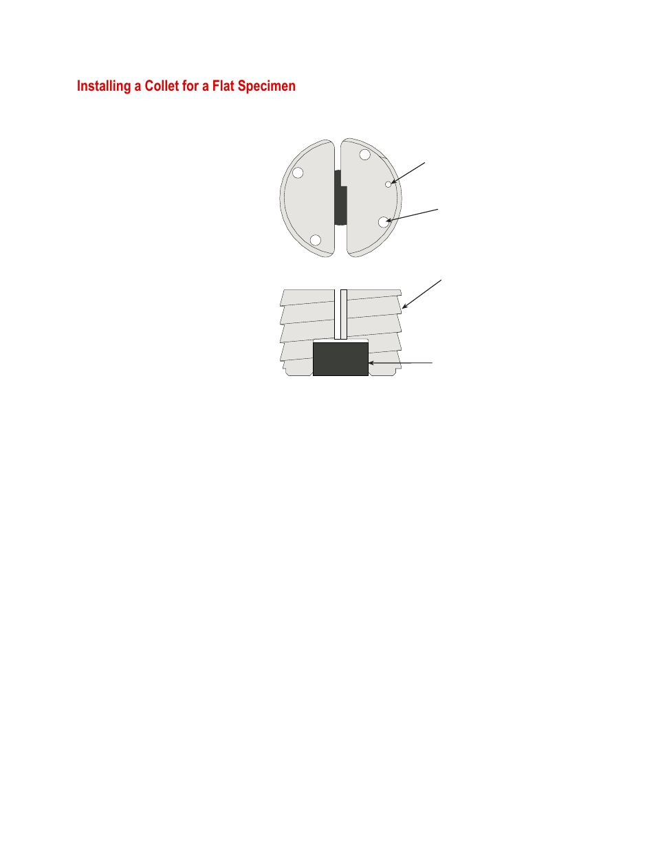 Installing a collet for a flat specimen, Installing a collet for a flat specimen 56 | MTS Series 646 Hydraulic Collet Grips User Manual | Page 56 / 68