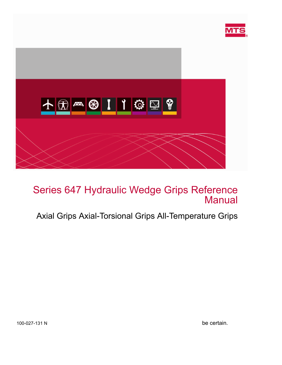 MTS Series 647 Hydraulic Wedge Grips User Manual | 96 pages