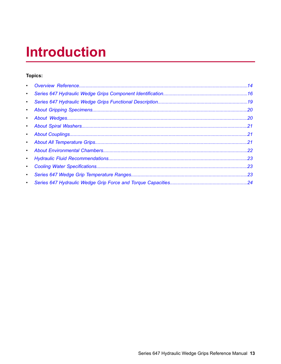 Introduction | MTS Series 647 Hydraulic Wedge Grips User Manual | Page 13 / 96
