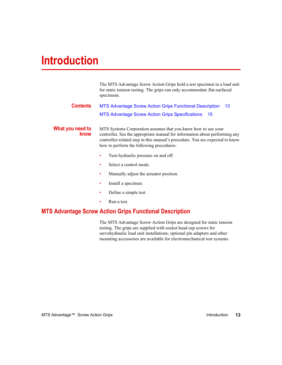 MTS Advantage Screw Action Grip User Manual | Page 13 / 46