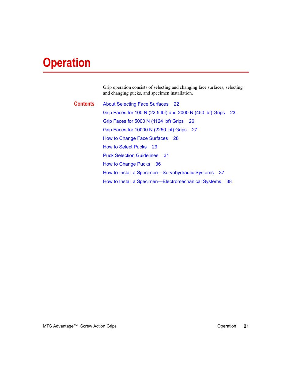 MTS Advantage Screw Action Grip User Manual | Page 21 / 46