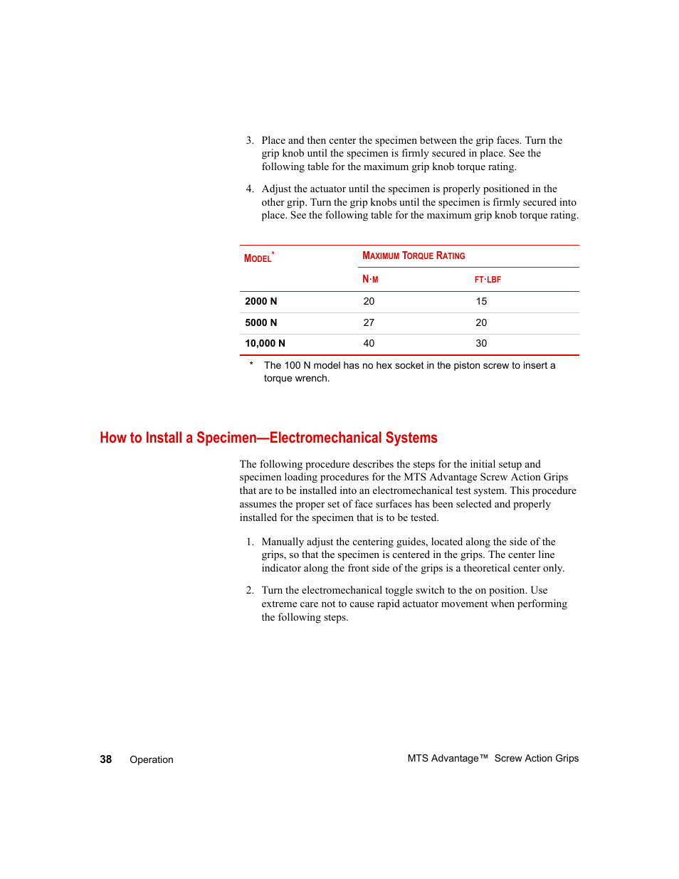 MTS Advantage Screw Action Grip User Manual | Page 38 / 46