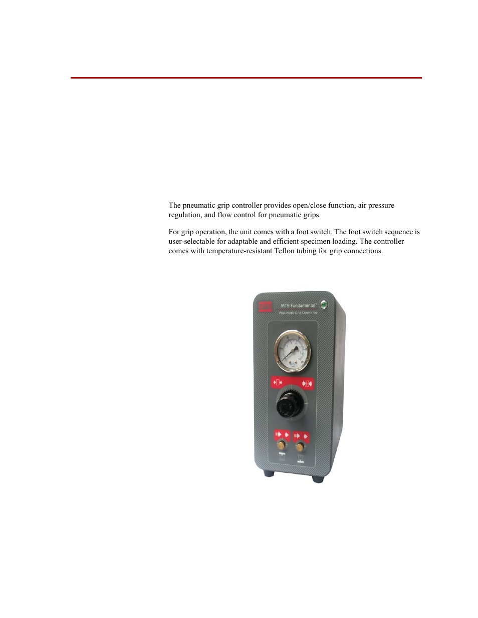 MTS Fundamental Pneumatic Grip Controller User Manual | Page 3 / 12