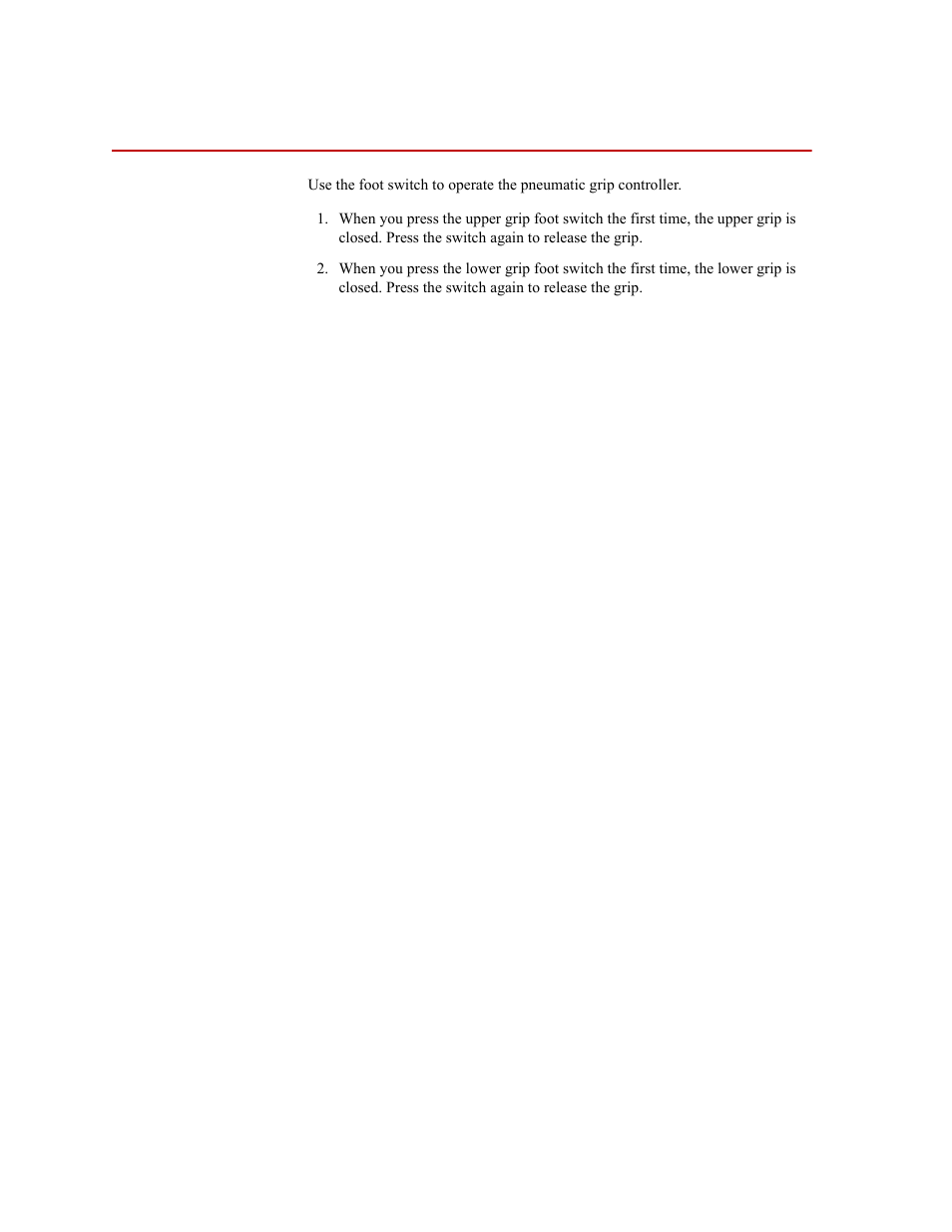 Operation, Operation 8 | MTS Fundamental Pneumatic Grip Controller User Manual | Page 8 / 12
