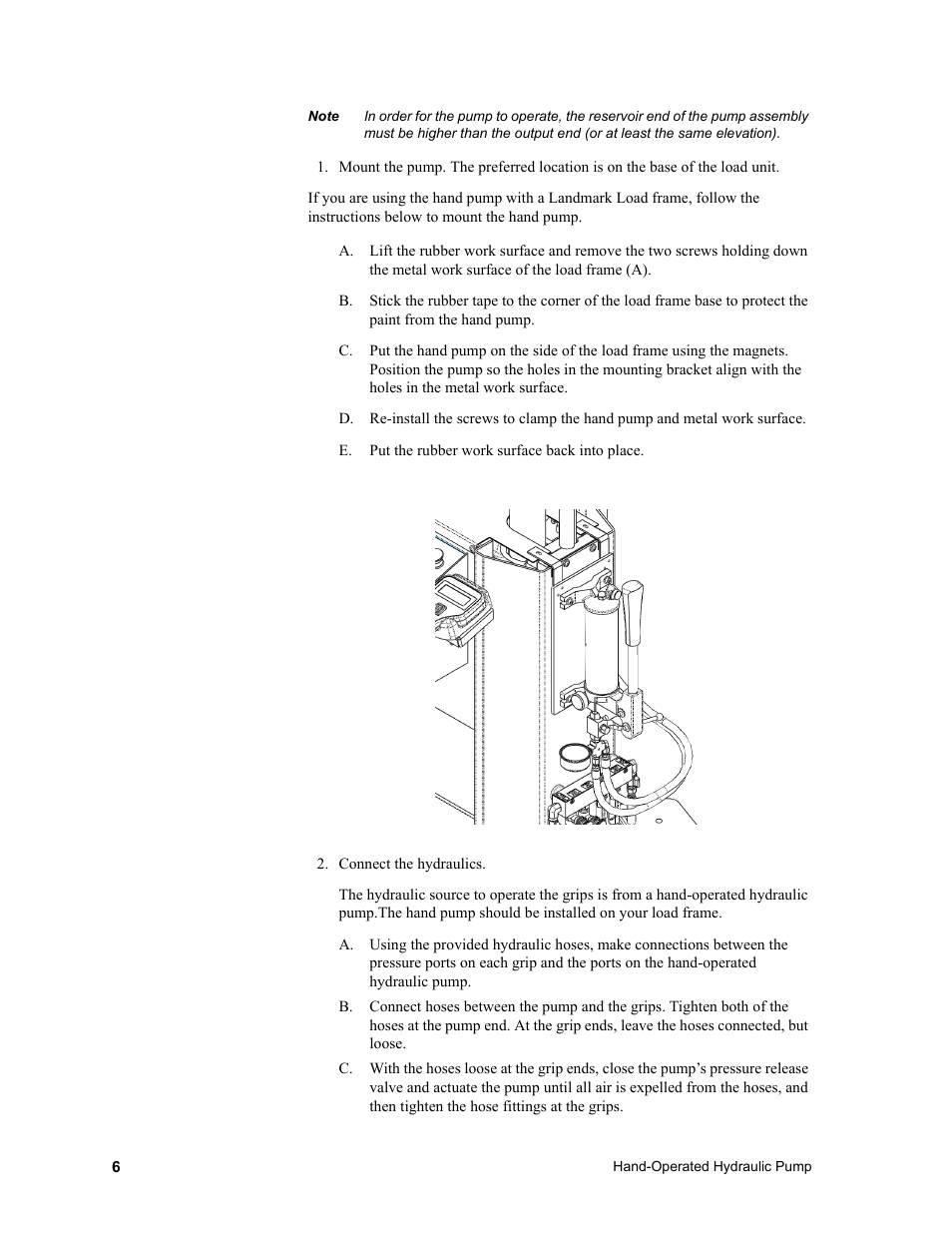MTS Hand-Operated Hydraulic Pump User Manual | Page 6 / 14