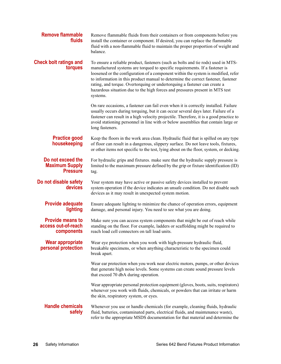 MTS Series 642 Bend Fixtures User Manual | Page 26 / 46