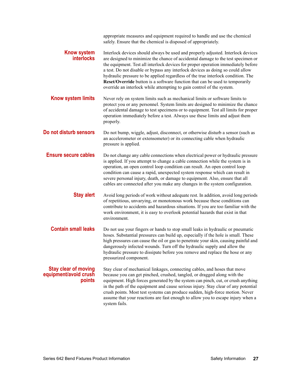 MTS Series 642 Bend Fixtures User Manual | Page 27 / 46