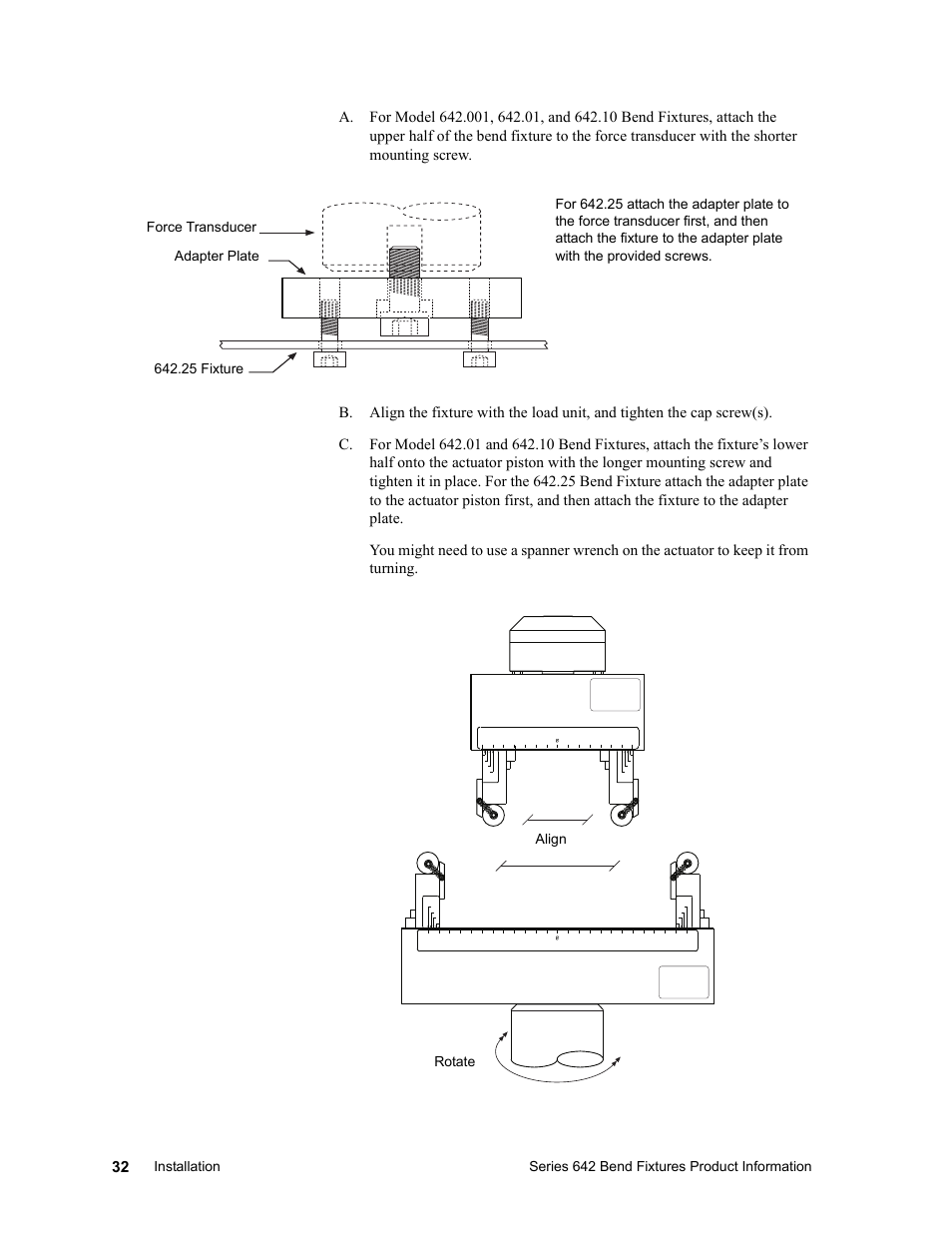 MTS Series 642 Bend Fixtures User Manual | Page 32 / 46