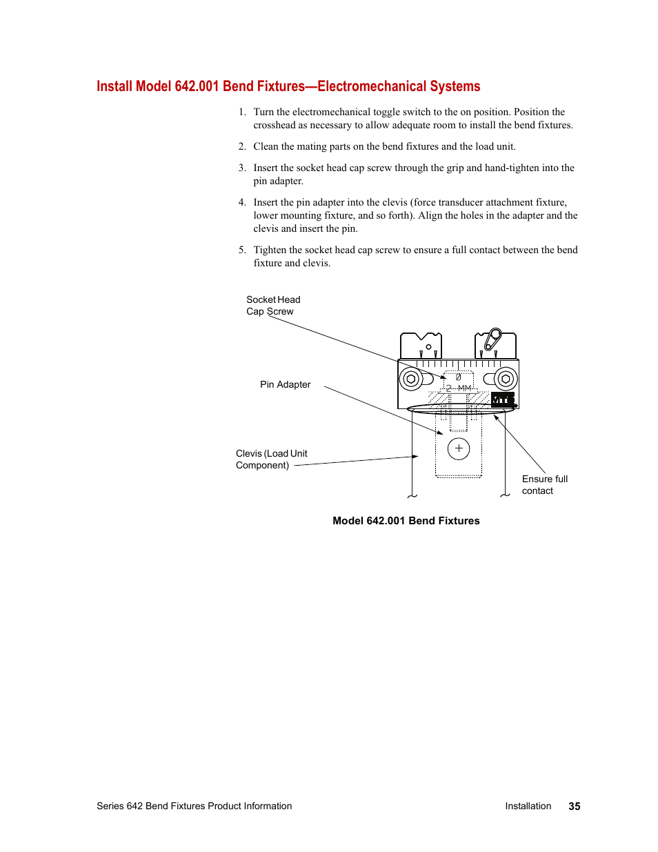 MTS Series 642 Bend Fixtures User Manual | Page 35 / 46