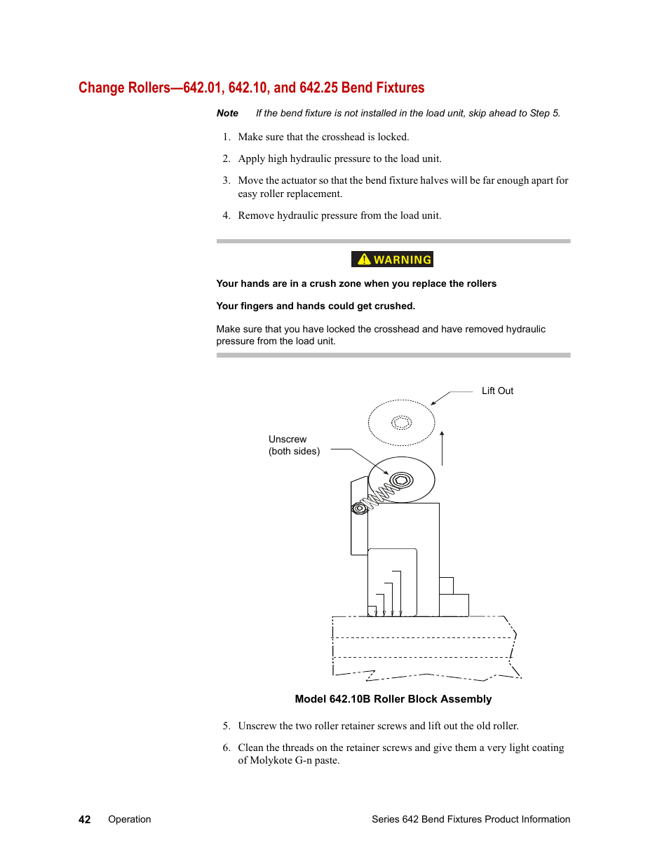 MTS Series 642 Bend Fixtures User Manual | Page 42 / 46