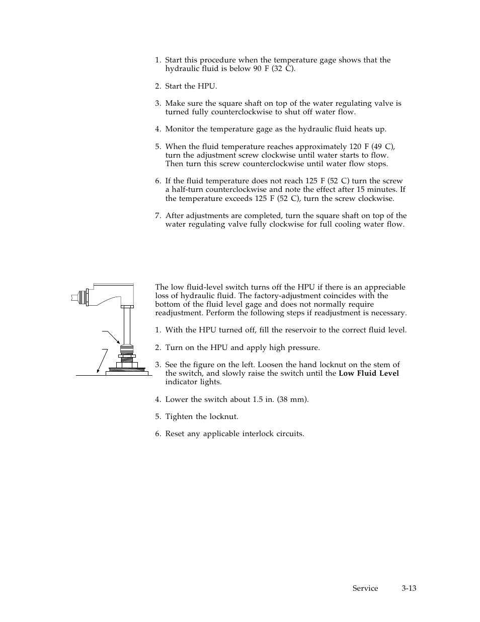 3 low-level switch adjustment | MTS Hydraulic Power Unit Model 506-92 User Manual | Page 25 / 49