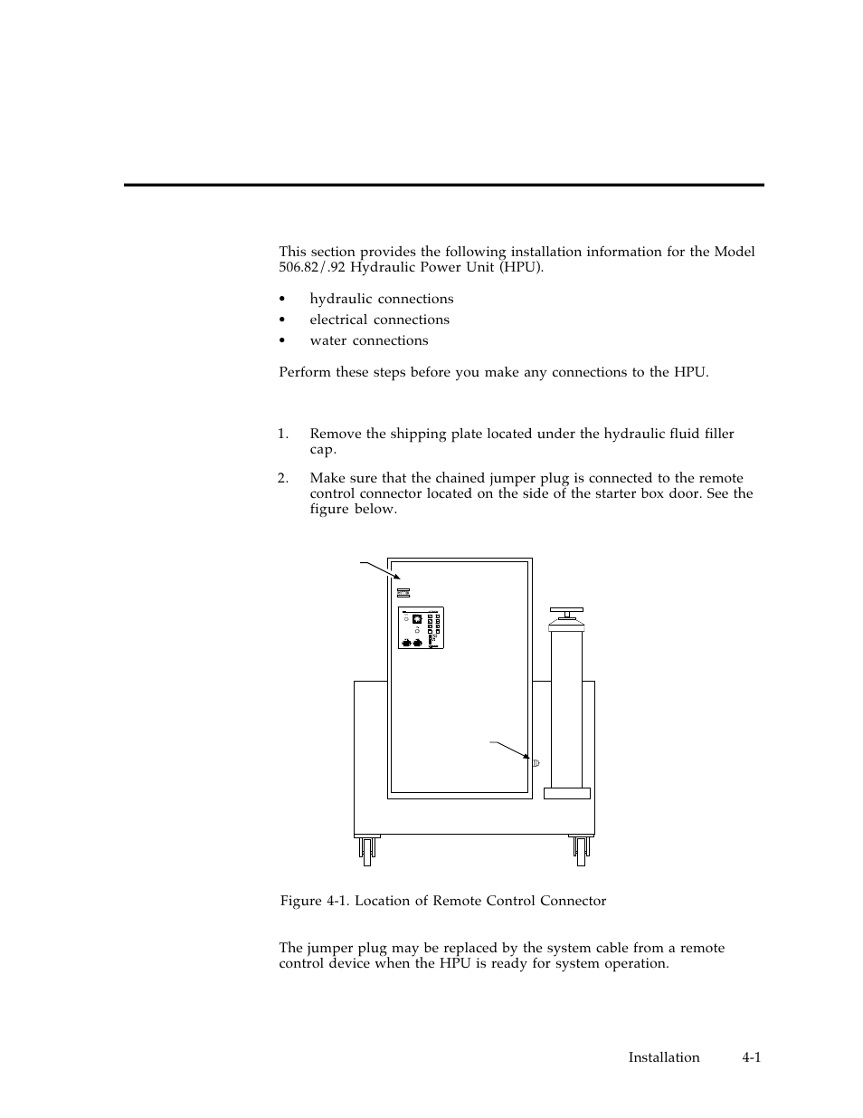 Section 4 installation | MTS Hydraulic Power Unit Model 506-92 User Manual | Page 32 / 49