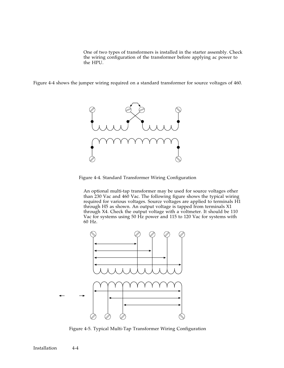 1 transformer wiring, 4 . 2 . 1 transformer wiring | MTS Hydraulic Power Unit Model 506-92 User Manual | Page 35 / 49