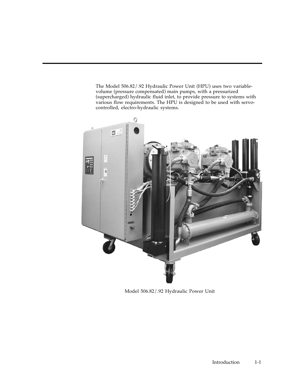 Section 1 introduction | MTS Hydraulic Power Unit Model 506-92 User Manual | Page 5 / 49