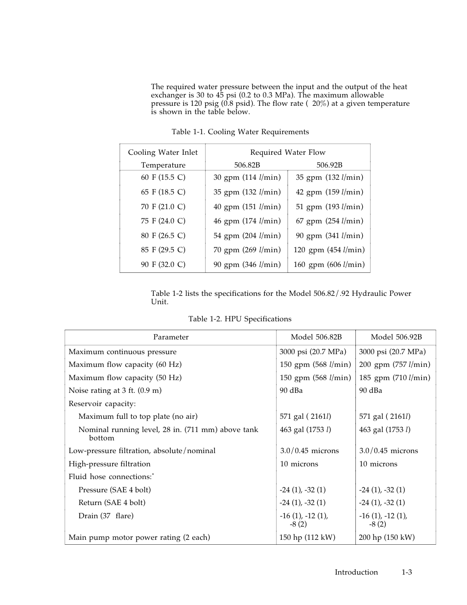 2 specifications | MTS Hydraulic Power Unit Model 506-92 User Manual | Page 7 / 49
