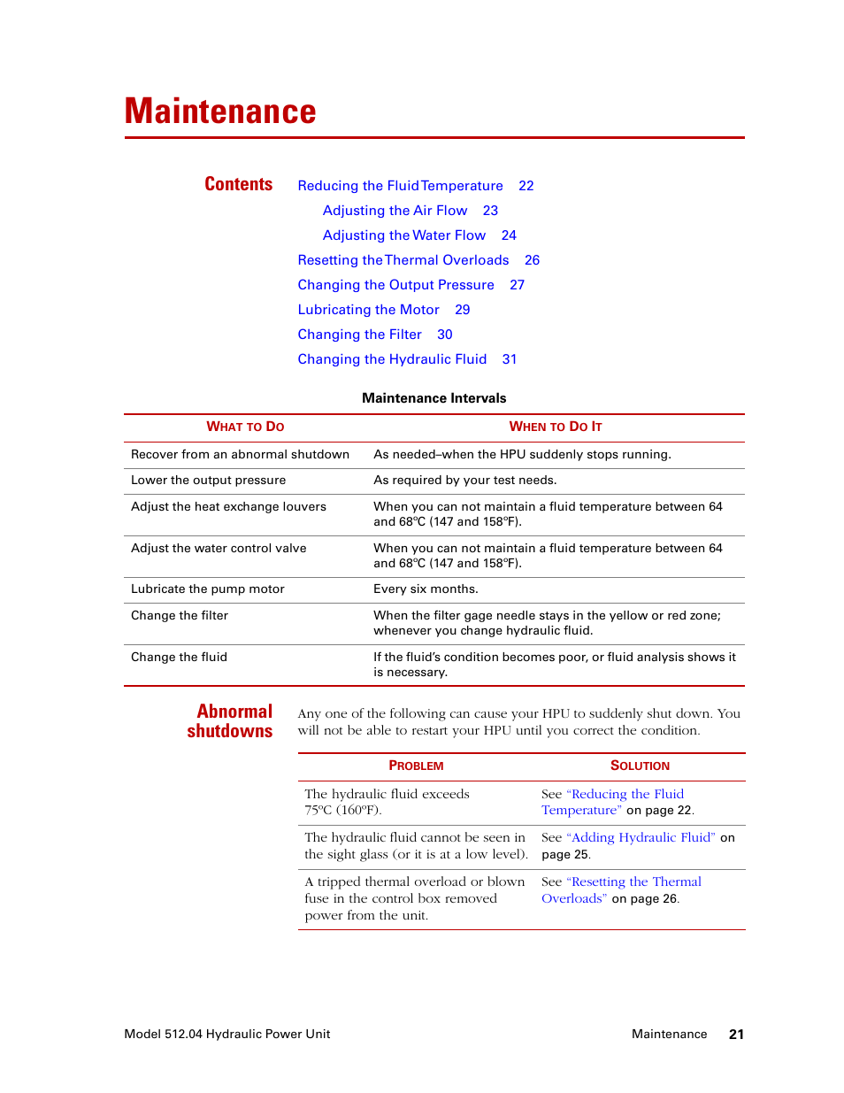 MTS Model 512-04 Hydraulic Power Unit User Manual | Page 21 / 35