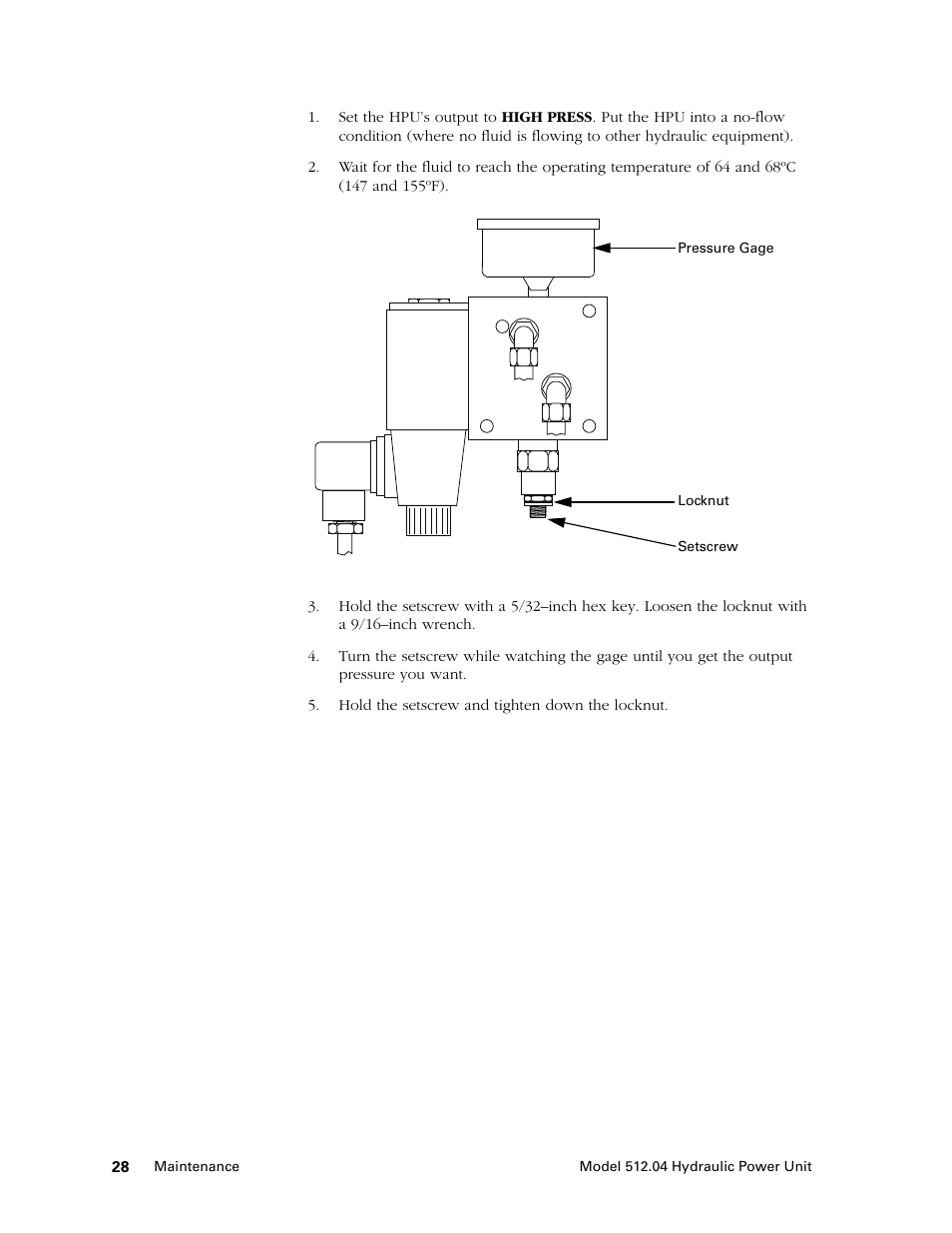 MTS Model 512-04 Hydraulic Power Unit User Manual | Page 28 / 35