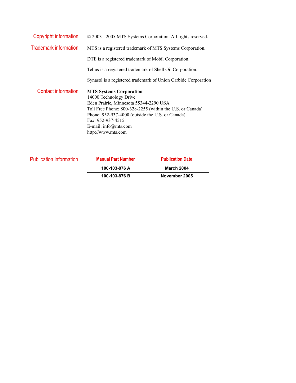 MTS Model 512-14 Hydraulic Power Unit User Manual | Page 2 / 44