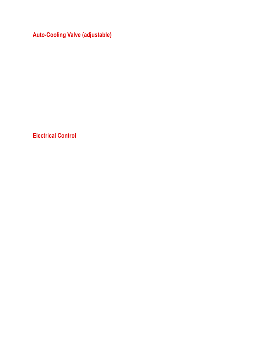 Auto-cooling valve (adjustable), Electrical control, Auto-cooling valve (adjustable) 18 | Electrical control 18 | MTS Series 505 SilentFlo Hydraulic Power Unit Model 505-11 User Manual | Page 18 / 90