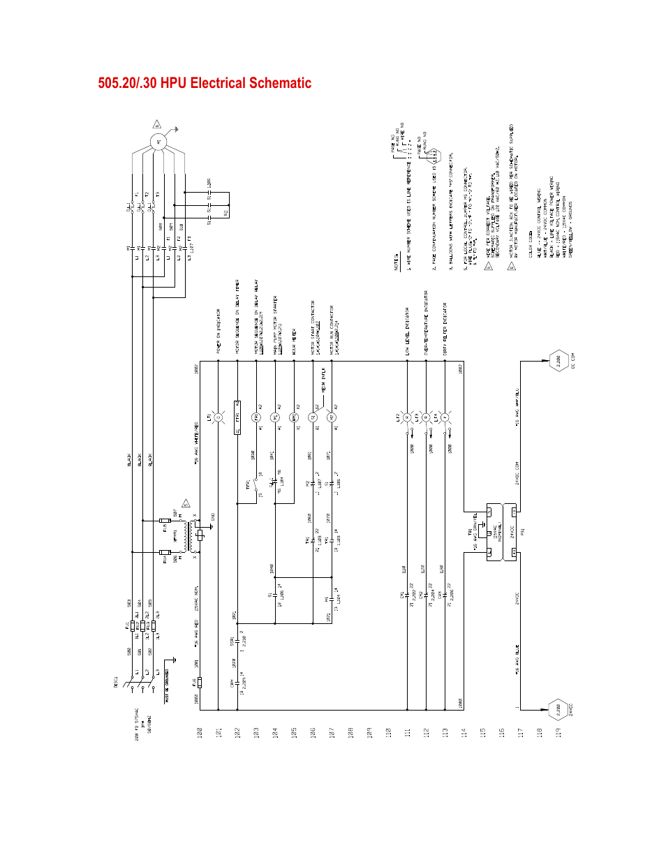 20/.30 hpu electrical schematic, 20/.30 hpu electrical schematic 19 | MTS Series 505 SilentFlo Hydraulic Power Unit Model 505-30 User Manual | Page 19 / 90