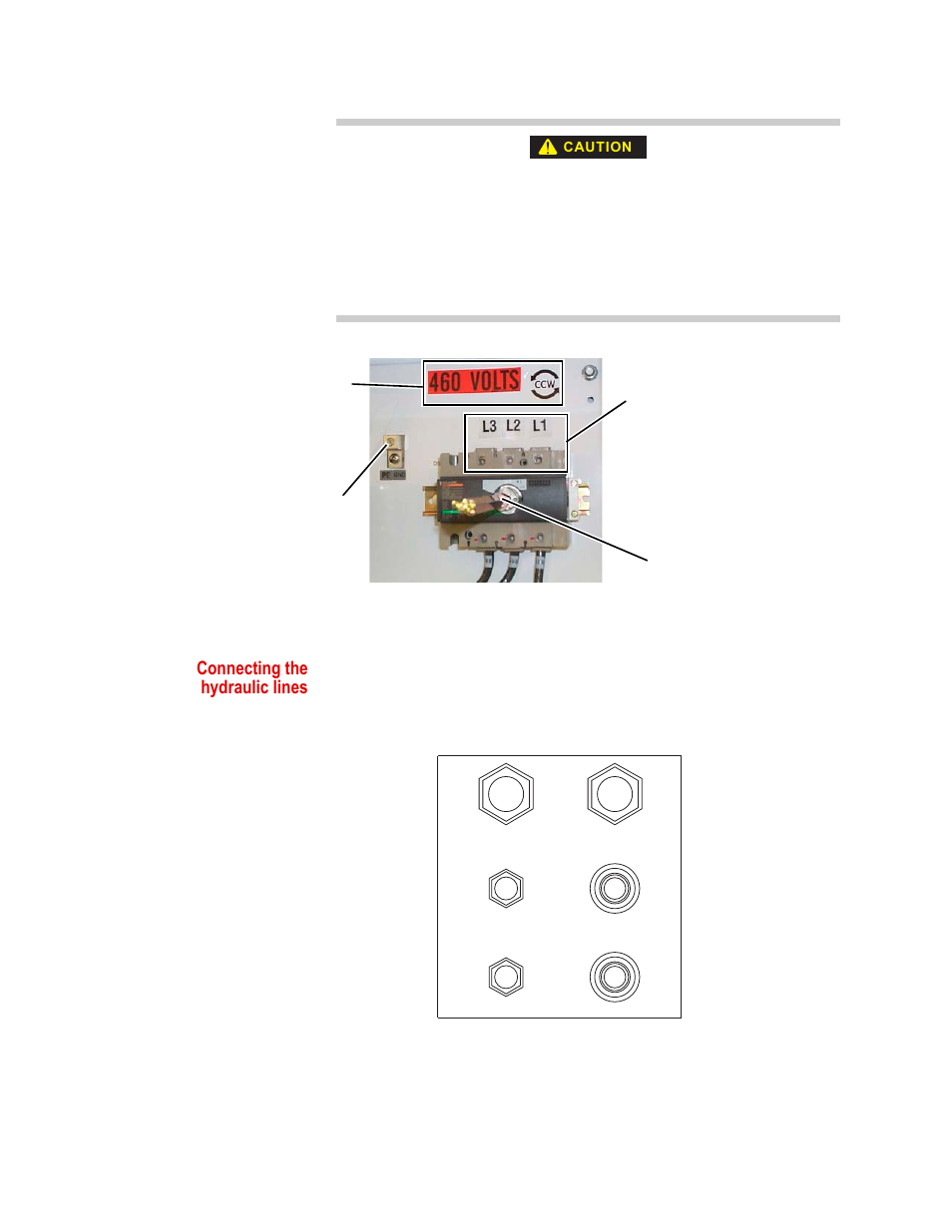 Connecting the hydraulic lines | MTS Series 505 SilentFlo Hydraulic Power Unit Model 505-30 User Manual | Page 33 / 90