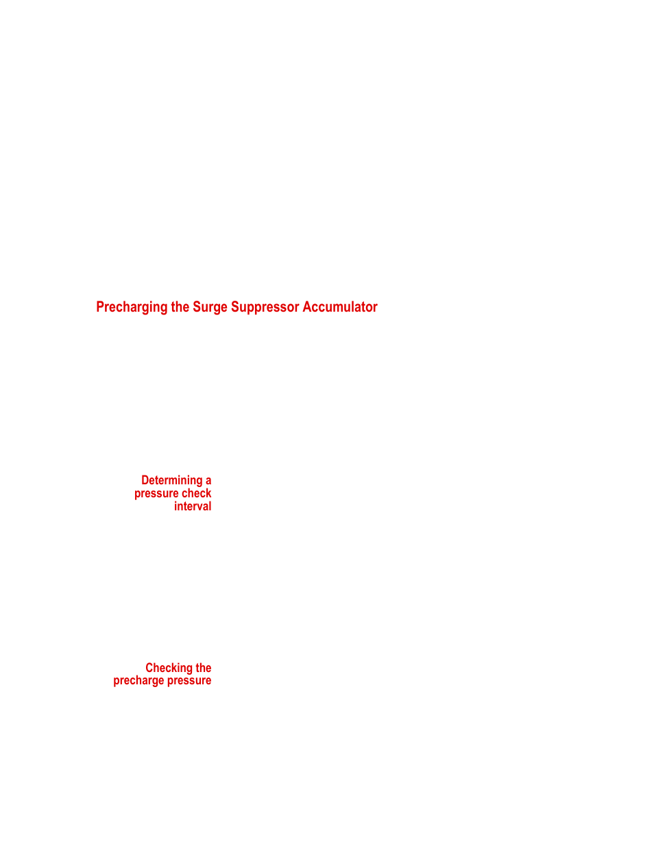 Precharging the surge suppressor accumulator, Precharging the surge suppressor accumulator 35 | MTS Series 505 SilentFlo Hydraulic Power Unit Model 505-30 User Manual | Page 35 / 90