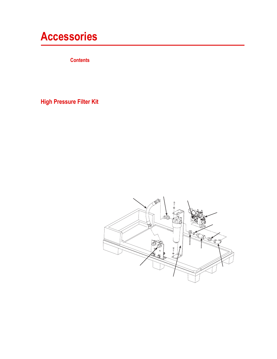 Accessories, High pressure filter kit, Accessories 69 | High pressure filter kit 69 | MTS Series 505 SilentFlo Hydraulic Power Unit Model 505-30 User Manual | Page 69 / 90