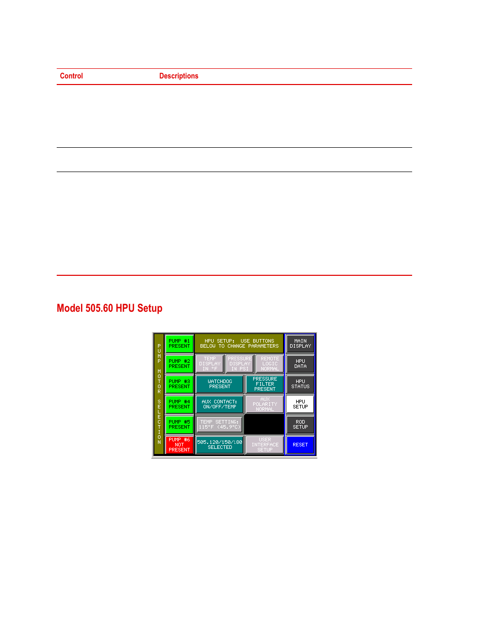 Model 505.60 hpu setup, Model 505.60 hpu setup 70 | MTS Series 505 SilentFlo Hydraulic Power Unit Model 505-180 User Manual | Page 70 / 118