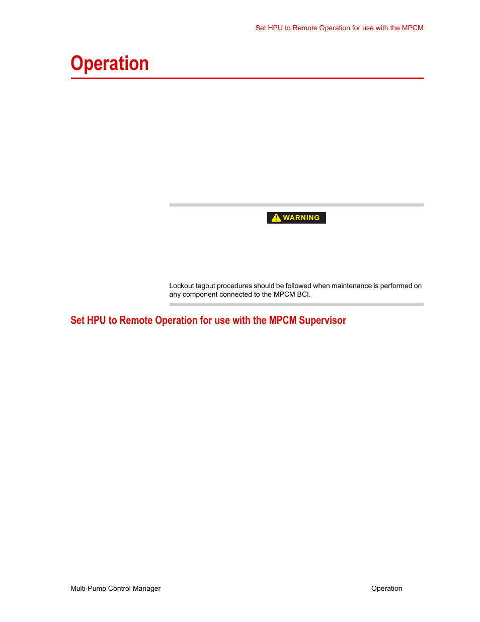 Operation, Operation 17 | MTS Multi-Pump Control Manager User Manual | Page 17 / 40
