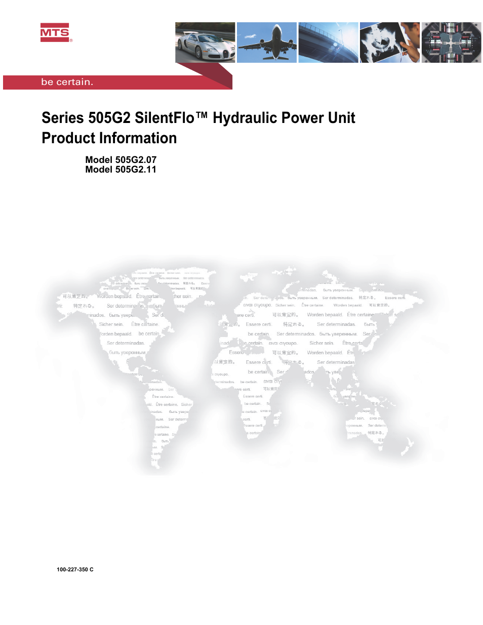 MTS Series 505G2 SilentFlo Hydraulic Power Unit Model 505G2-11 User Manual | 86 pages