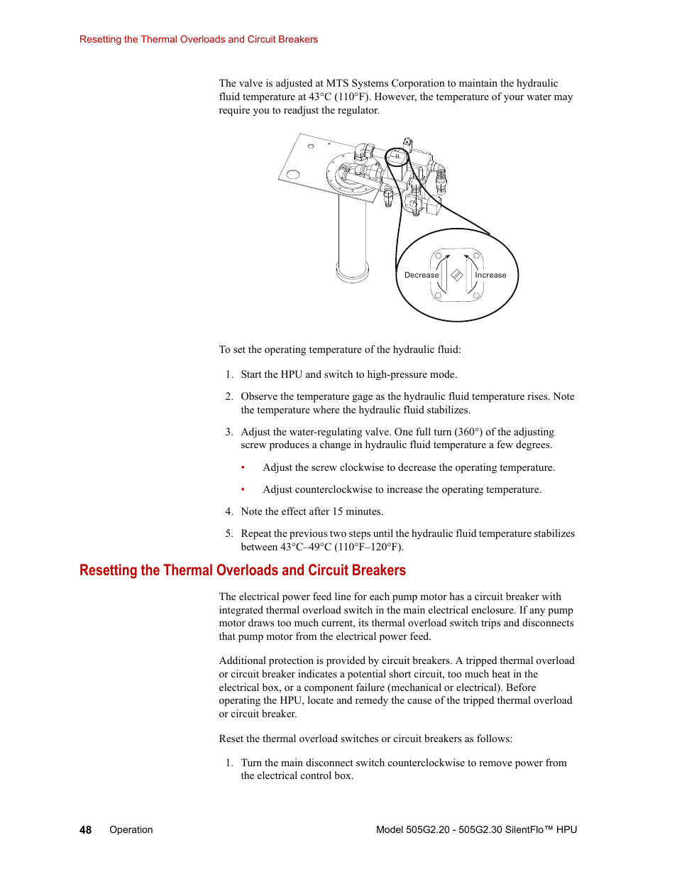MTS Series 505G2 SilentFlo Hydraulic Power Unit Model 505G2-30 User Manual | Page 48 / 90