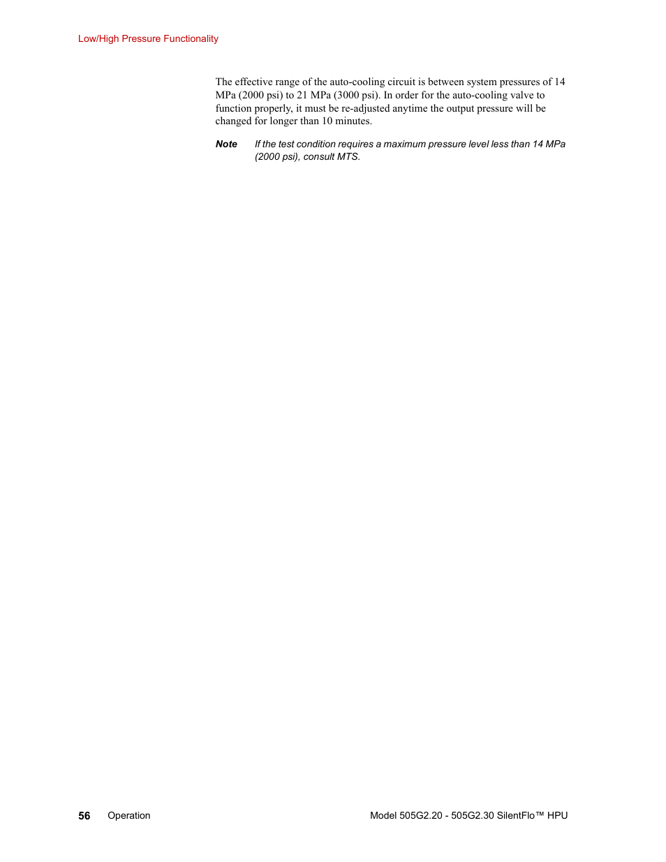 MTS Series 505G2 SilentFlo Hydraulic Power Unit Model 505G2-30 User Manual | Page 56 / 90