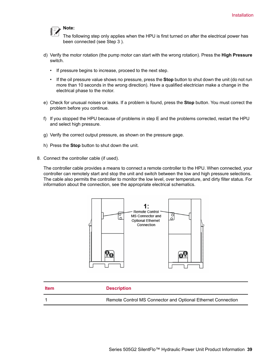 MTS Series 505G2 SilentFlo Hydraulic Power Unit Model 505G2-180 User Manual | Page 39 / 100