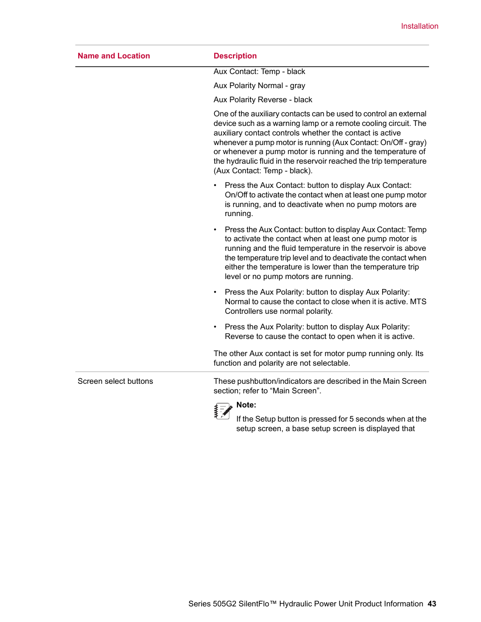 MTS Series 505G2 SilentFlo Hydraulic Power Unit Model 505G2-180 User Manual | Page 43 / 100