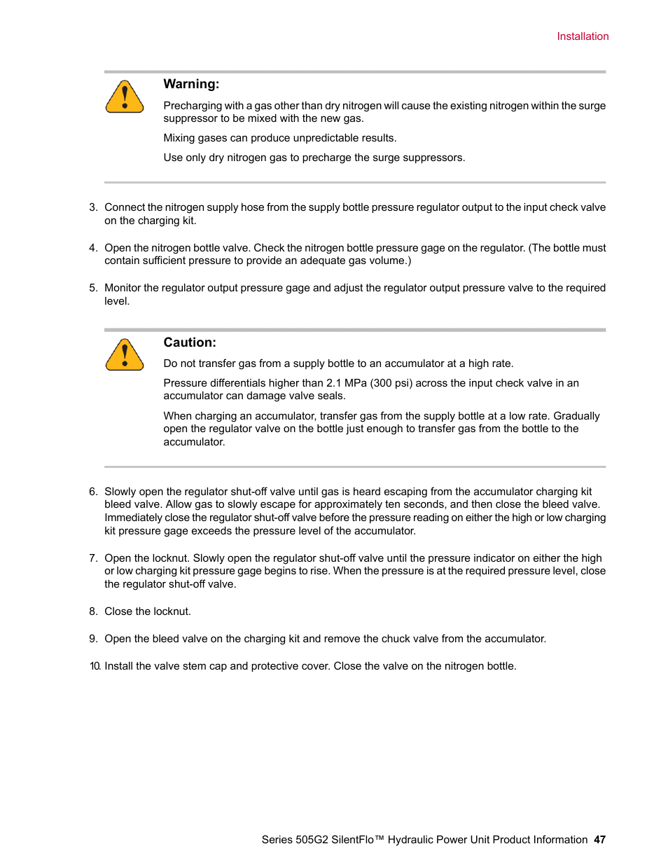 MTS Series 505G2 SilentFlo Hydraulic Power Unit Model 505G2-180 User Manual | Page 47 / 100
