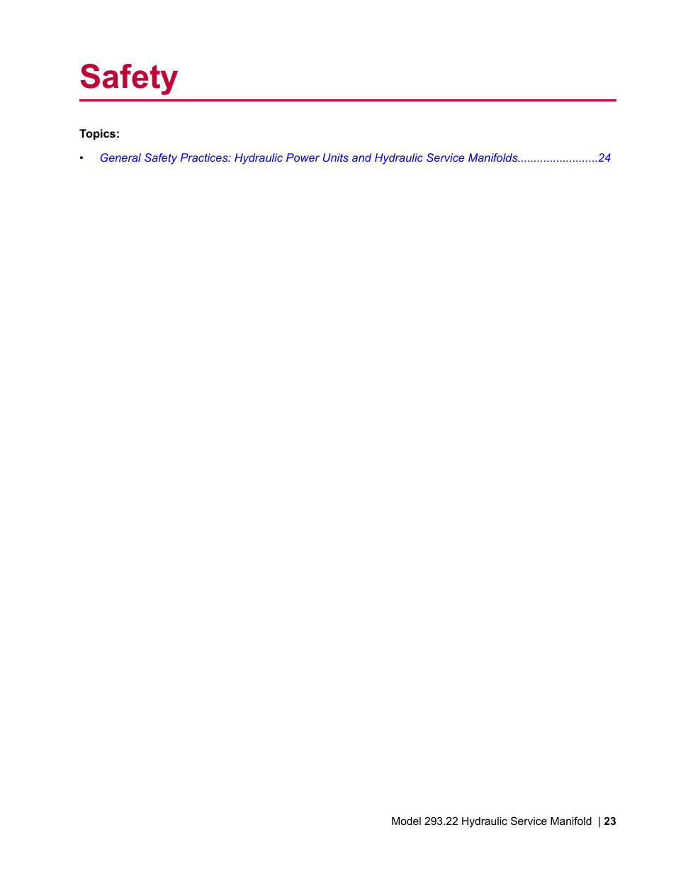 Safety | MTS Model 293-22 Hydraulic Service Manifold User Manual | Page 23 / 52